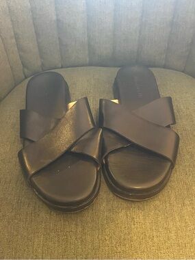 Black Crisscross Madewell Slide Sandals - Size 6.5